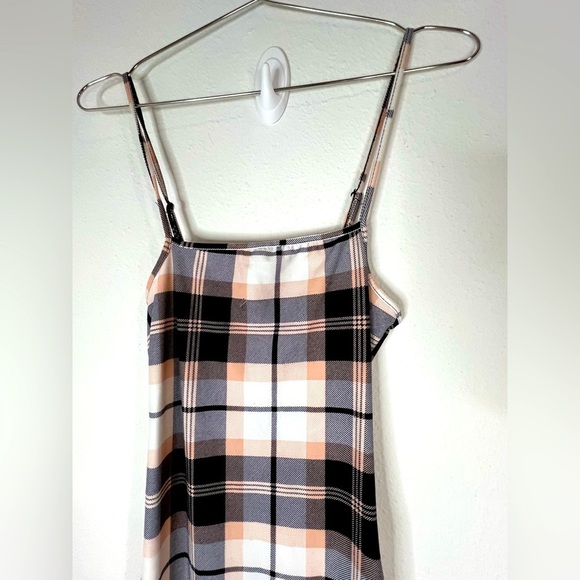 Justify Plaid Bodycon Mini Dress Spaghetti Straps Ruched Side Y2K Trendy Small - Picture 4 of 10